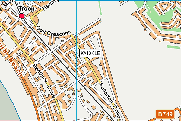KA10 6LE map - OS VectorMap District (Ordnance Survey)