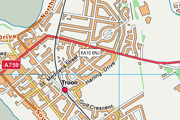 KA10 6NJ map - OS VectorMap District (Ordnance Survey)