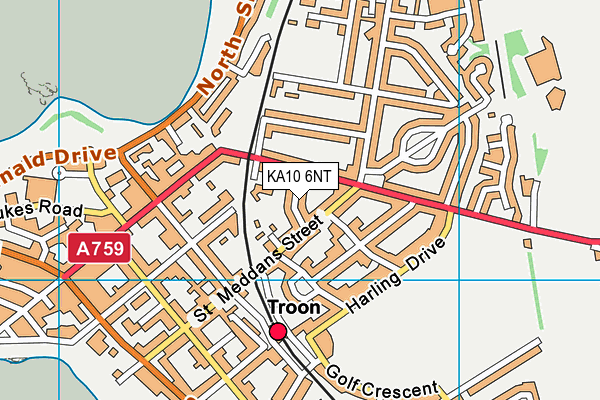 KA10 6NT map - OS VectorMap District (Ordnance Survey)