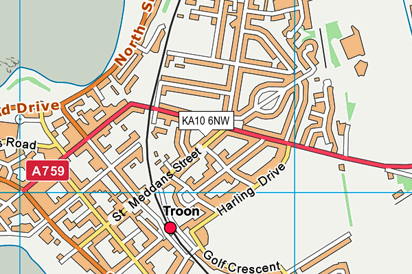 KA10 6NW map - OS VectorMap District (Ordnance Survey)