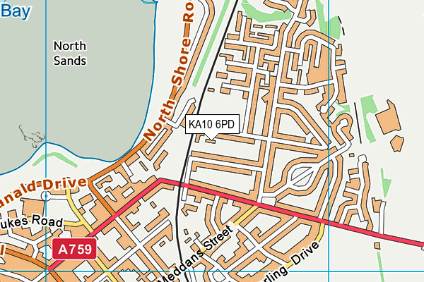 KA10 6PD map - OS VectorMap District (Ordnance Survey)