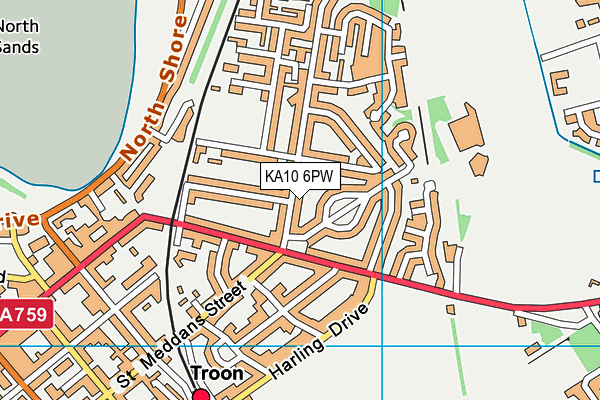 KA10 6PW map - OS VectorMap District (Ordnance Survey)