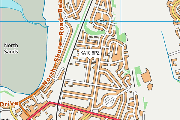 KA10 6PZ map - OS VectorMap District (Ordnance Survey)