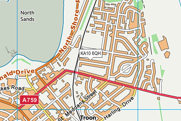 KA10 6QH map - OS VectorMap District (Ordnance Survey)