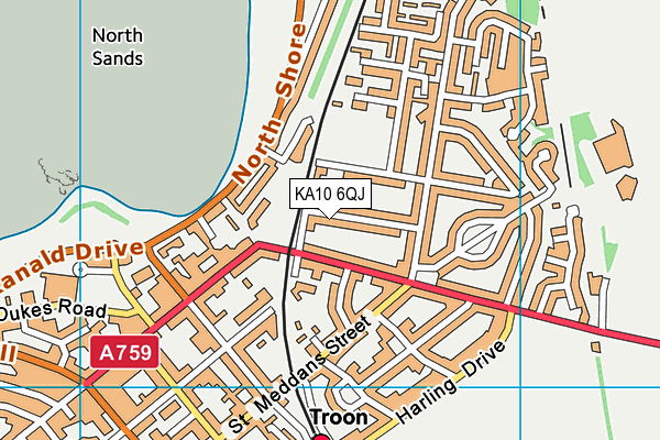 KA10 6QJ map - OS VectorMap District (Ordnance Survey)