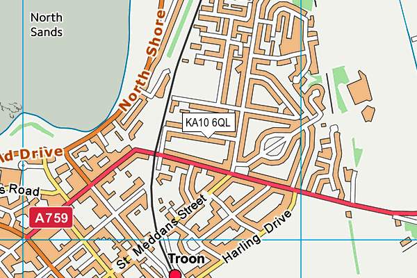 KA10 6QL map - OS VectorMap District (Ordnance Survey)