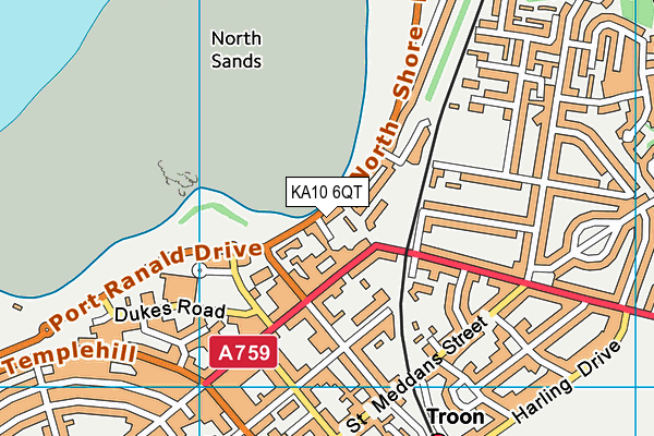 KA10 6QT map - OS VectorMap District (Ordnance Survey)