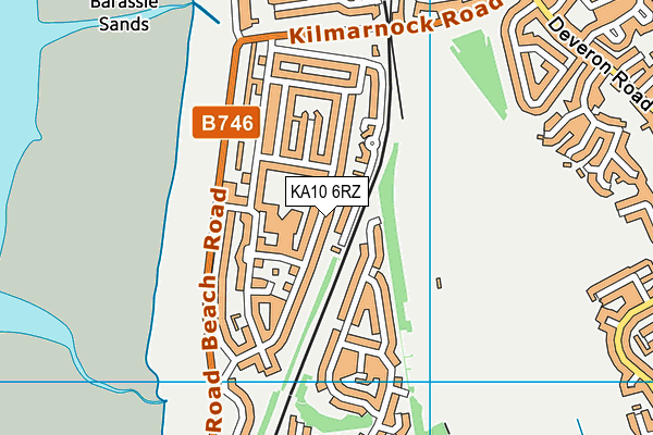 KA10 6RZ map - OS VectorMap District (Ordnance Survey)