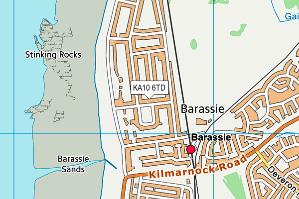 KA10 6TD map - OS VectorMap District (Ordnance Survey)