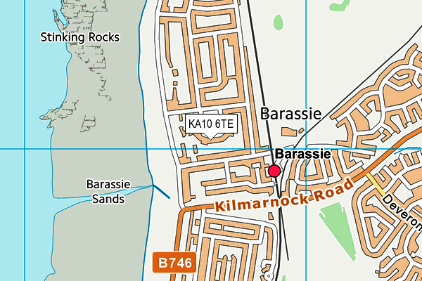 KA10 6TE map - OS VectorMap District (Ordnance Survey)