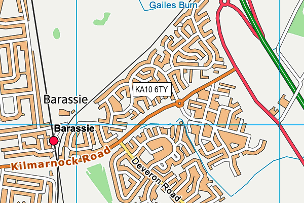 KA10 6TY map - OS VectorMap District (Ordnance Survey)
