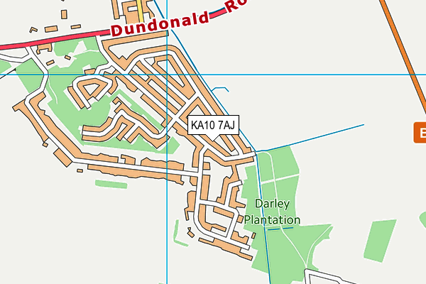 KA10 7AJ map - OS VectorMap District (Ordnance Survey)