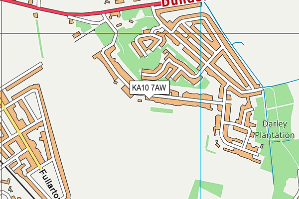KA10 7AW map - OS VectorMap District (Ordnance Survey)