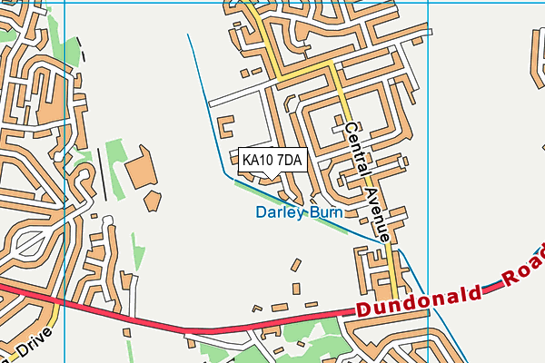 KA10 7DA map - OS VectorMap District (Ordnance Survey)