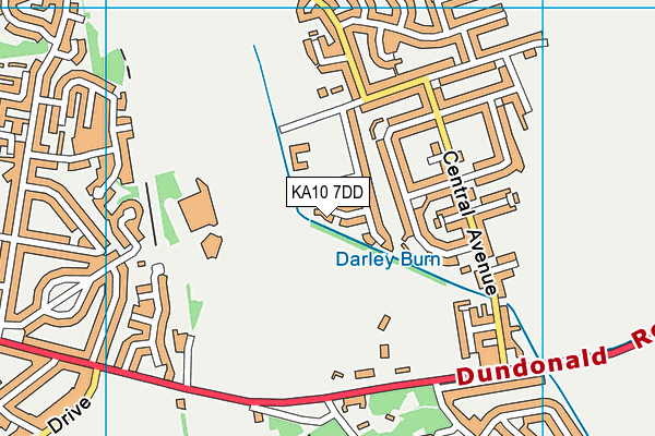 KA10 7DD map - OS VectorMap District (Ordnance Survey)