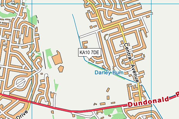 KA10 7DE map - OS VectorMap District (Ordnance Survey)