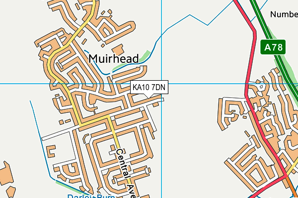 KA10 7DN map - OS VectorMap District (Ordnance Survey)
