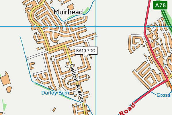 KA10 7DQ map - OS VectorMap District (Ordnance Survey)