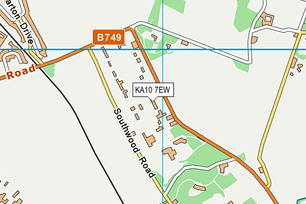 KA10 7EW map - OS VectorMap District (Ordnance Survey)