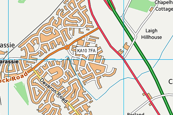 KA10 7FA map - OS VectorMap District (Ordnance Survey)