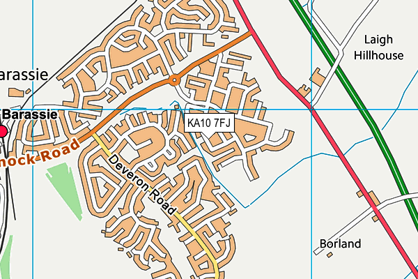 KA10 7FJ map - OS VectorMap District (Ordnance Survey)