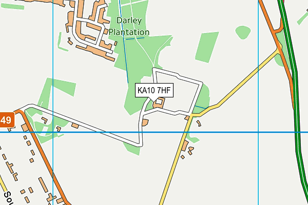 KA10 7HF map - OS VectorMap District (Ordnance Survey)