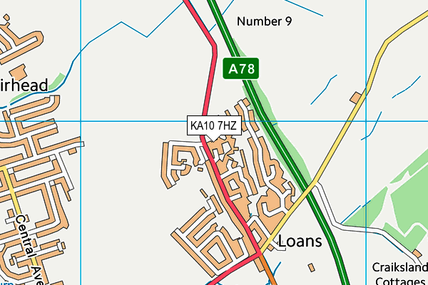 KA10 7HZ map - OS VectorMap District (Ordnance Survey)