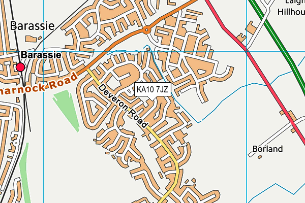 KA10 7JZ map - OS VectorMap District (Ordnance Survey)