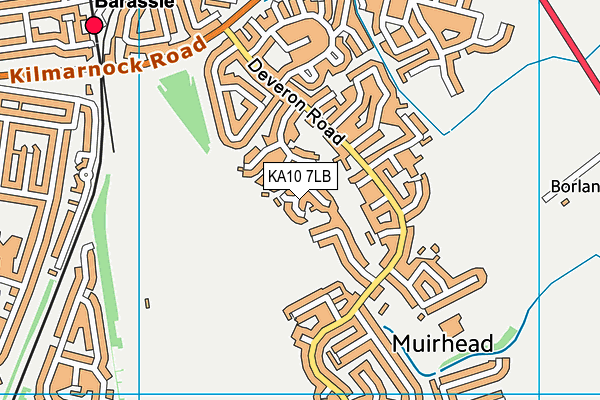 KA10 7LB map - OS VectorMap District (Ordnance Survey)