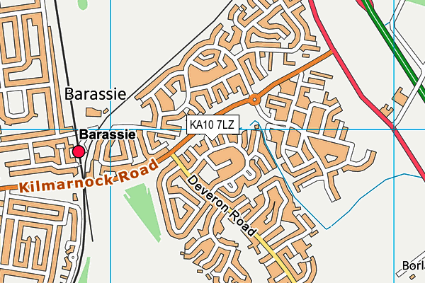 KA10 7LZ map - OS VectorMap District (Ordnance Survey)
