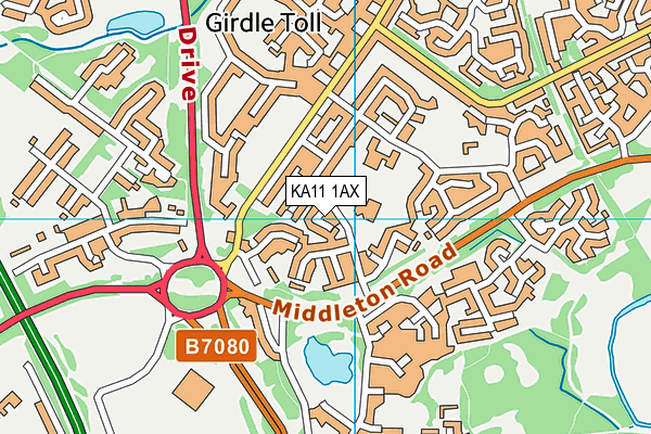 KA11 1AX map - OS VectorMap District (Ordnance Survey)