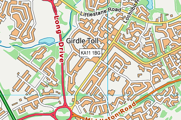 KA11 1BG map - OS VectorMap District (Ordnance Survey)