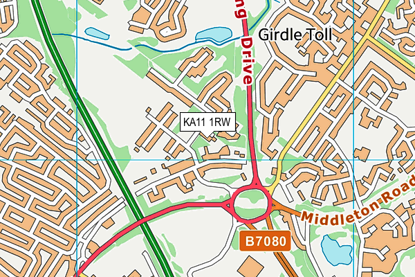 KA11 1RW map - OS VectorMap District (Ordnance Survey)