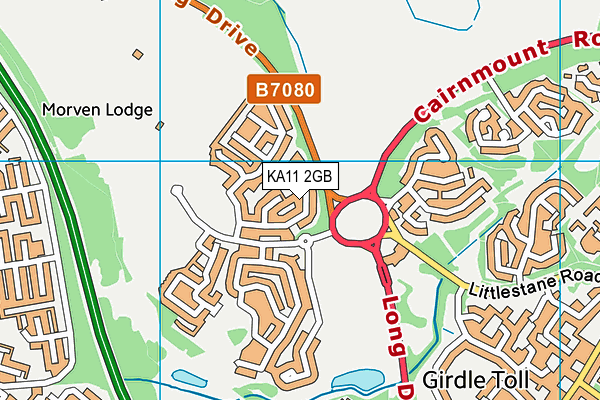 KA11 2GB map - OS VectorMap District (Ordnance Survey)