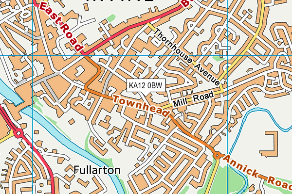 KA12 0BW map - OS VectorMap District (Ordnance Survey)