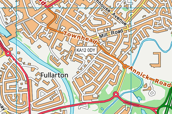 KA12 0DY map - OS VectorMap District (Ordnance Survey)