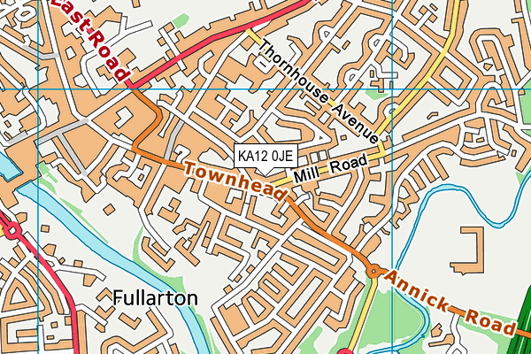 KA12 0JE map - OS VectorMap District (Ordnance Survey)