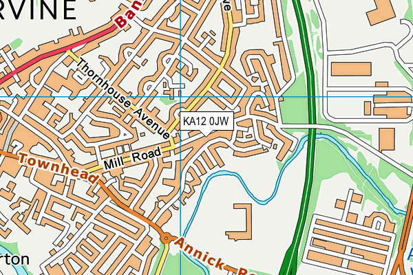 KA12 0JW map - OS VectorMap District (Ordnance Survey)