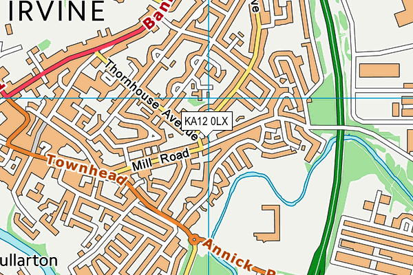 KA12 0LX map - OS VectorMap District (Ordnance Survey)