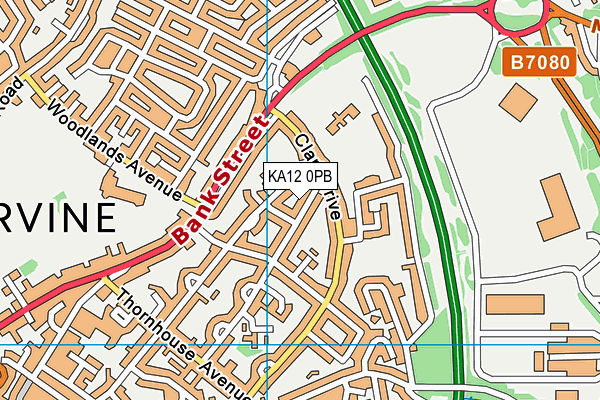 KA12 0PB map - OS VectorMap District (Ordnance Survey)