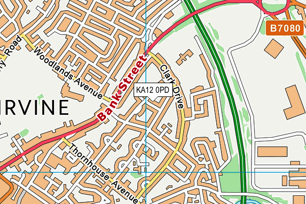 KA12 0PD map - OS VectorMap District (Ordnance Survey)