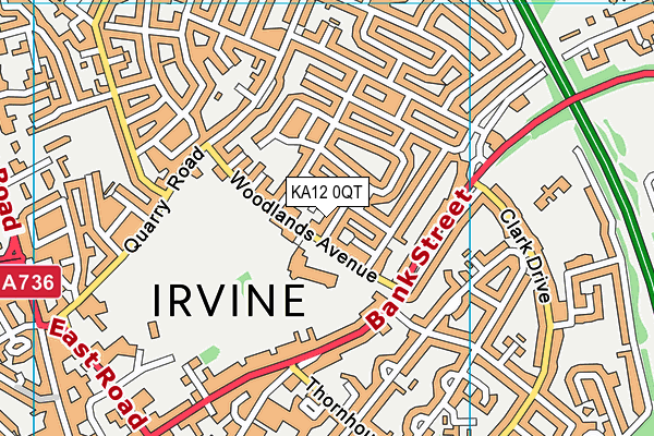 KA12 0QT map - OS VectorMap District (Ordnance Survey)