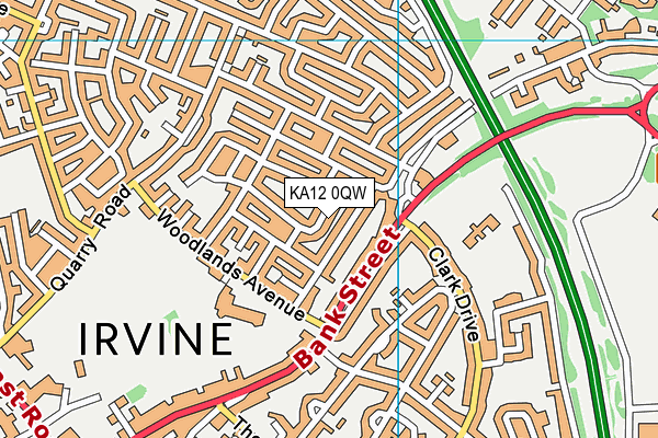 KA12 0QW map - OS VectorMap District (Ordnance Survey)