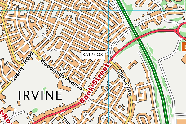 KA12 0QX map - OS VectorMap District (Ordnance Survey)