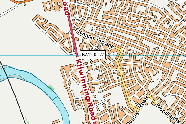 KA12 0UW map - OS VectorMap District (Ordnance Survey)