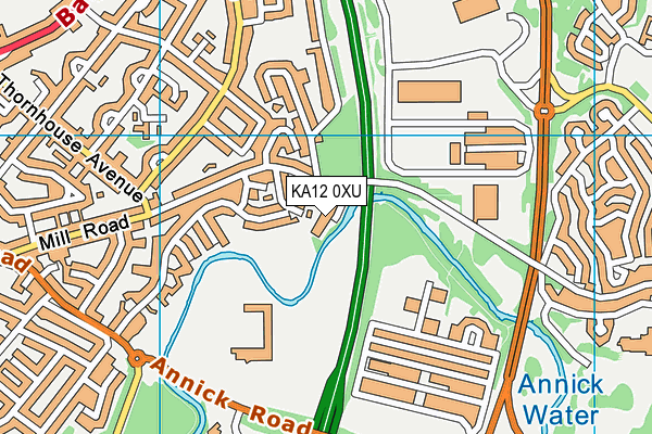 KA12 0XU map - OS VectorMap District (Ordnance Survey)