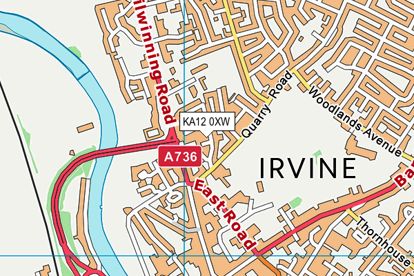 KA12 0XW map - OS VectorMap District (Ordnance Survey)