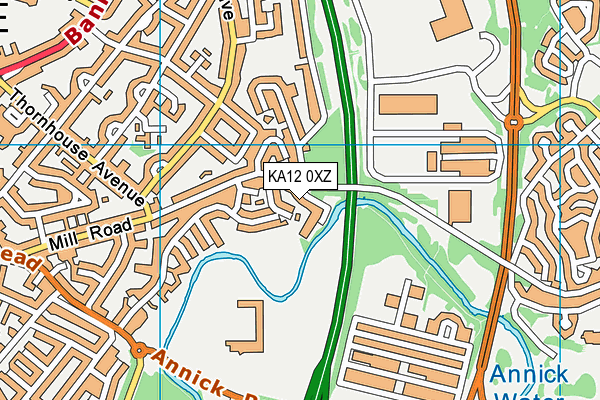 KA12 0XZ map - OS VectorMap District (Ordnance Survey)