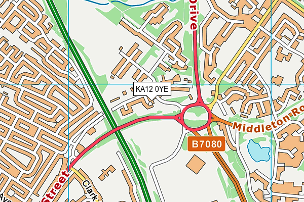 KA12 0YE map - OS VectorMap District (Ordnance Survey)