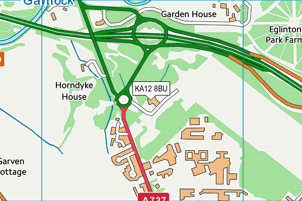 KA12 8BU map - OS VectorMap District (Ordnance Survey)